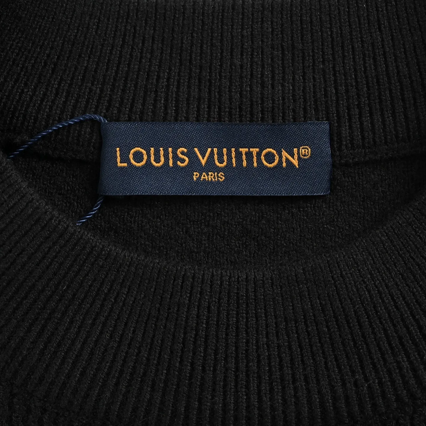 Louis Vuitton/Louis Vuitton chest old pattern leather crew neck sweater